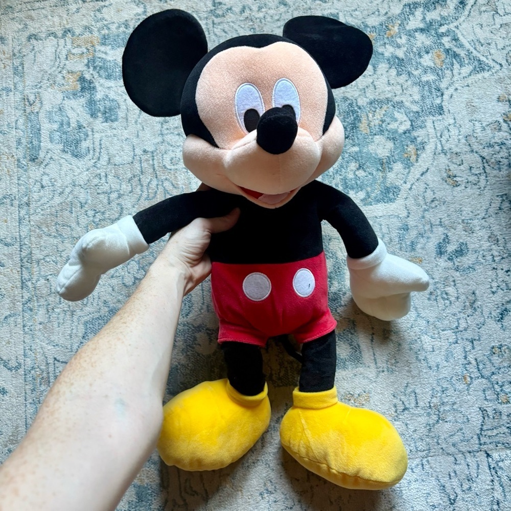 NWOT Big Mickey Plush Mickey Mouse Disney Black Red Kids Baby Gift Party Stuffed